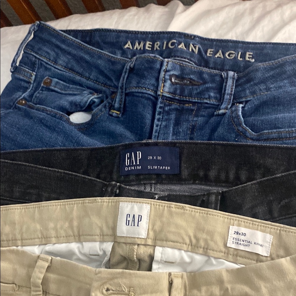 GAP Slim Jeans Blue and Tan